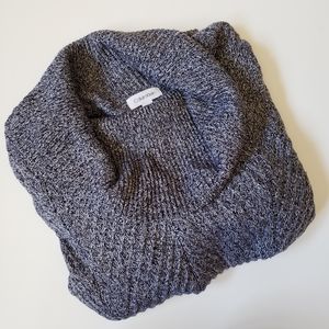 CALVIN KLEIN WOMEN'S GRAY BLACK COWL NECK SWEATER